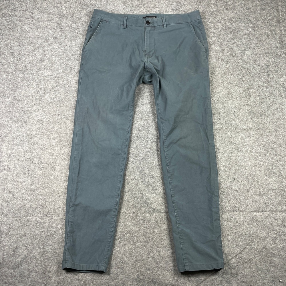 Scotch & Soda Chino Pants Mens 33x32 Grey Stuart Slim Fit Trousers Amsterdam